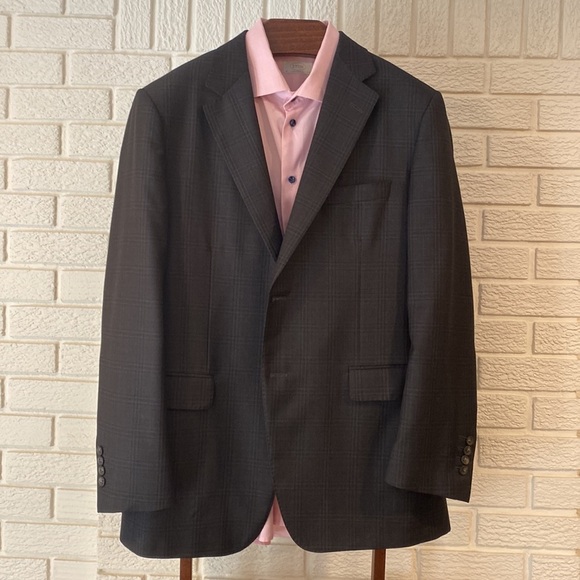 Clearance 💯 Very sharp Samuelson/tilford charcoal plaid blazer - Picture 3 of 14